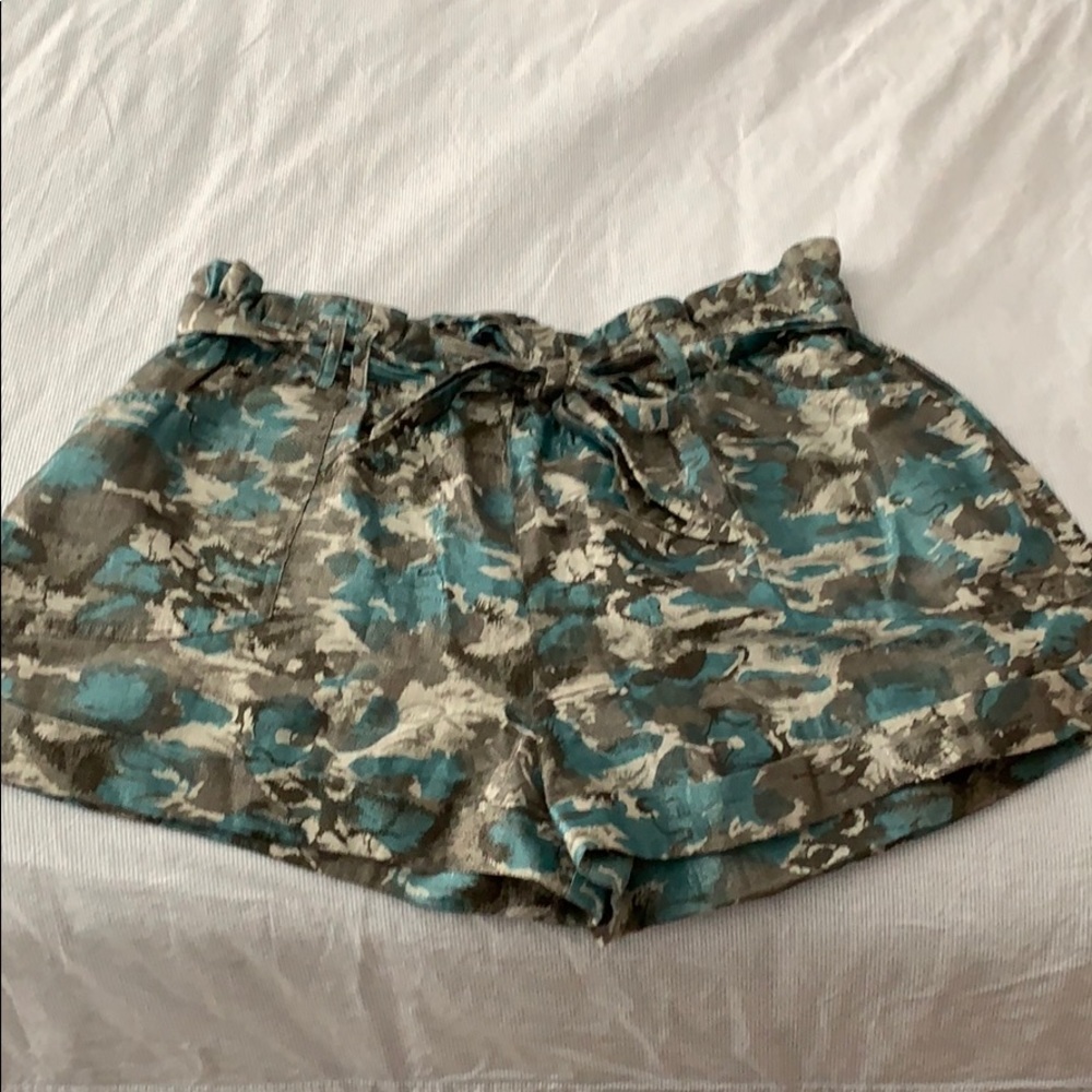 Urban Outfitters Metallic Paper Bag Waist Shorts